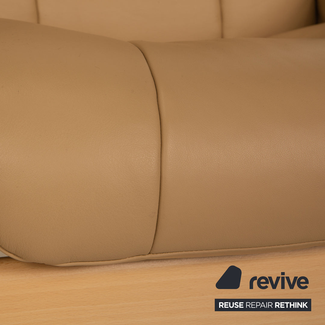 Stressless Windsor Leder Zweisitzer Creme Sofa Couch Funktion