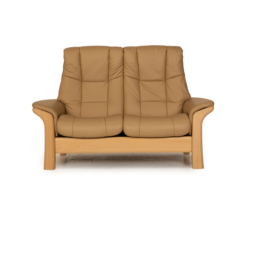 Stressless Windsor Leder Zweisitzer Creme Sofa Couch Funktion