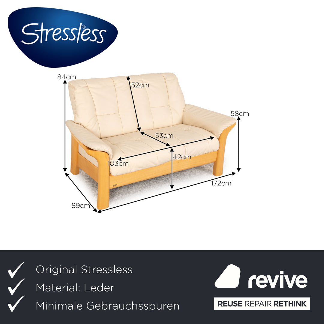 Stressless Windsor Leder Zweisitzer Creme Sofa Couch