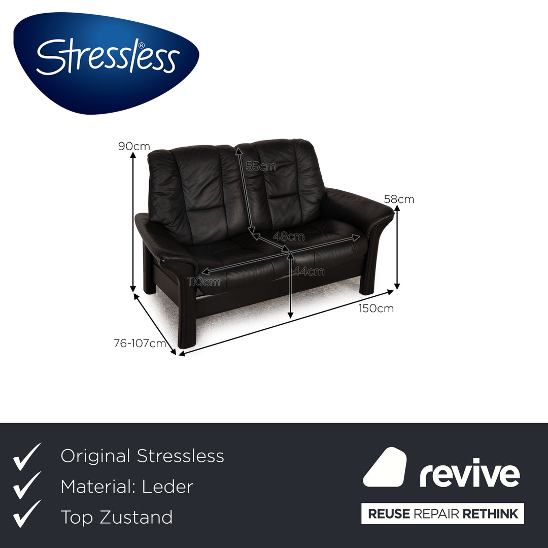Stressless Windsor Leder Zweisitzer Schwarz Sofa Couch