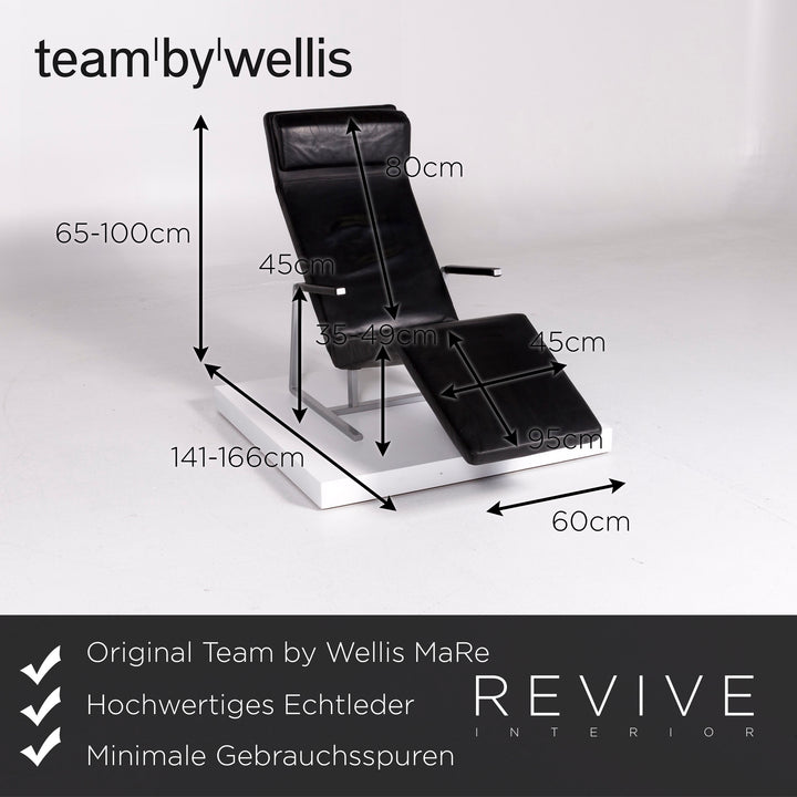 Team by Wellis MaRe Leather Lounger Black Function Relaxation function Christophe Marchand #10602