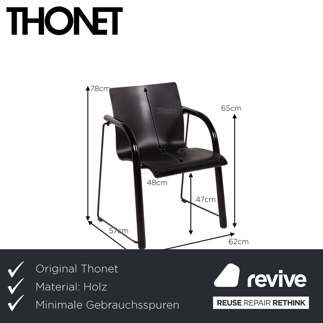 Thonet S320 Holz Stuhl Schwarz