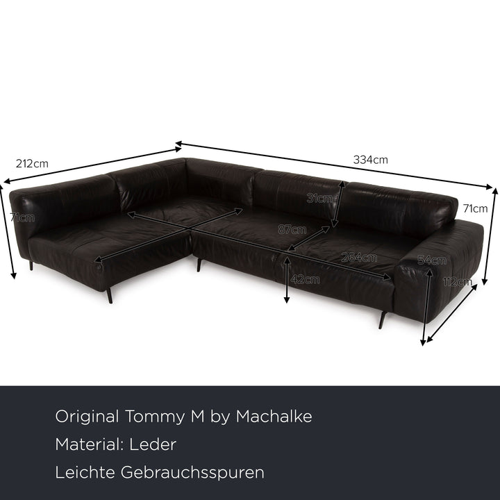 Tommy M by Machalke Con Con Leather Sofa Black Corner Sofa Dark Brown