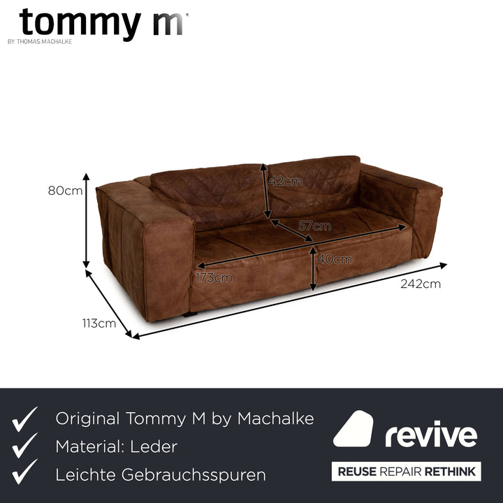 Tommy M by Machalke Leather Sofa Brown Four Seater Couch