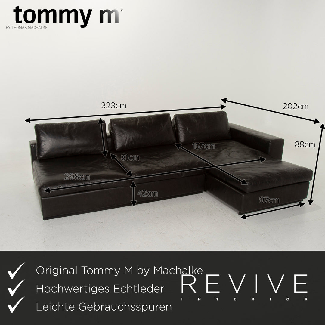 Tommy M by Machalke Leather Sofa Dark Green Corner Sofa #15272