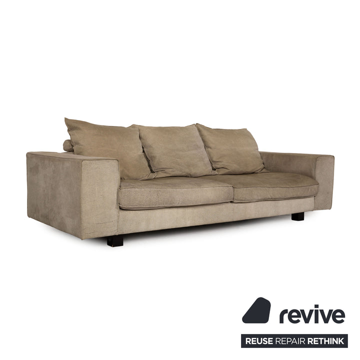 Tommy M by Machalke Maine Stoff Dreisitzer Grau Grün Sofa Couch
