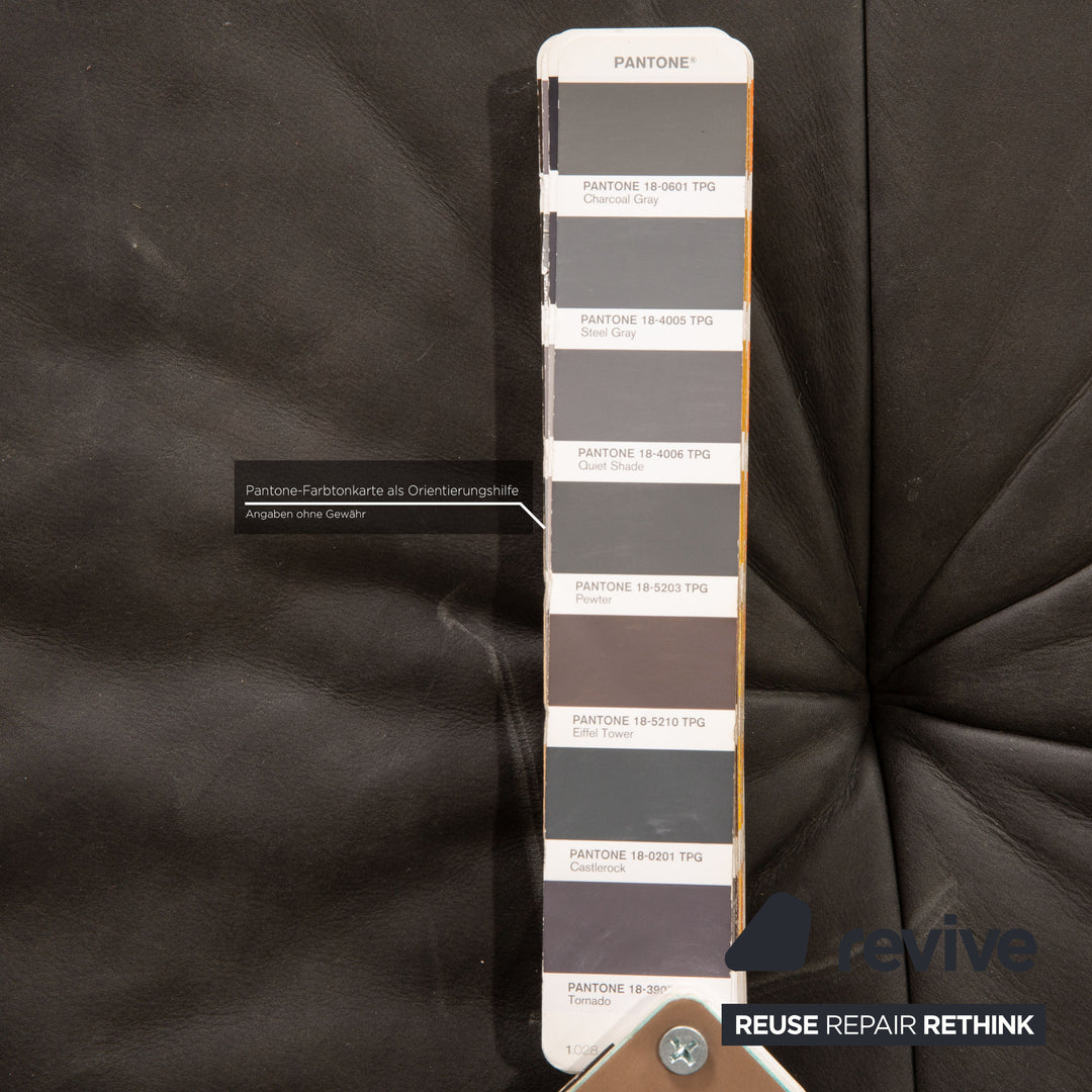 Tommy M by Machalke St. Barth leather sofa gray dark gray corner sofa couch recamier left