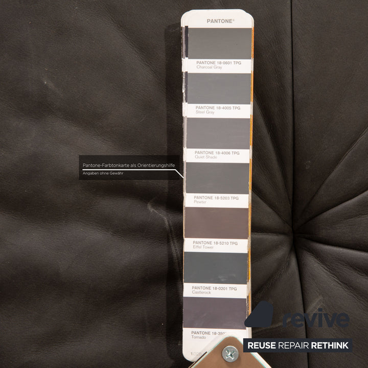 Tommy M by Machalke St. Barth leather sofa gray dark gray corner sofa couch recamier left