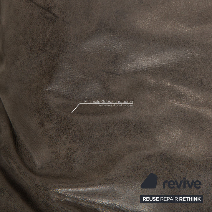 Tommy M by Machalke St. Barth leather sofa gray dark gray corner sofa couch recamier left