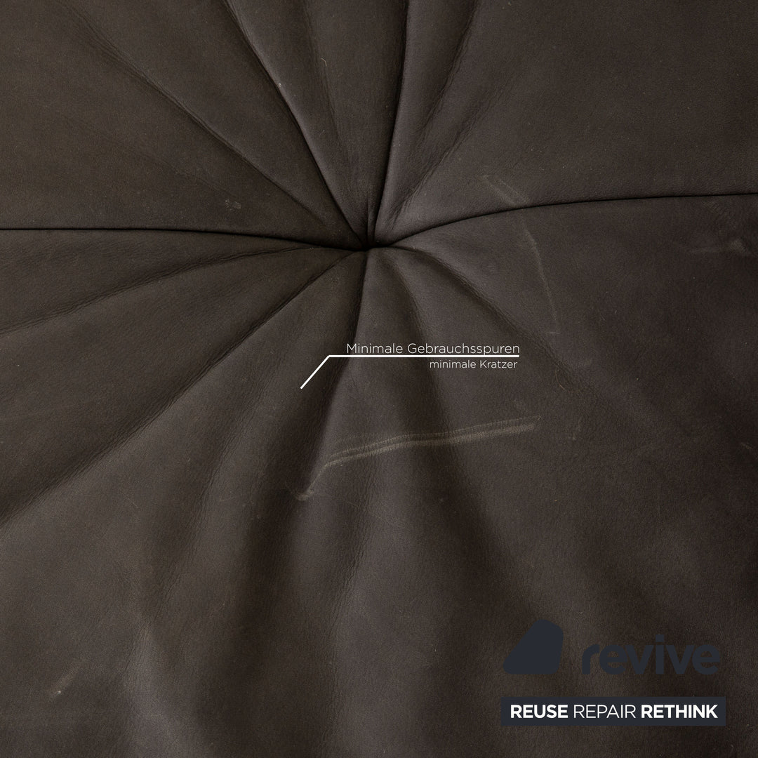 Tommy M by Machalke St. Barth leather sofa gray dark gray corner sofa couch recamier left