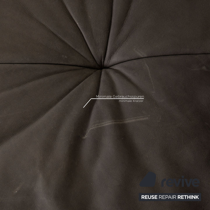 Tommy M by Machalke St. Barth leather sofa gray dark gray corner sofa couch recamier left