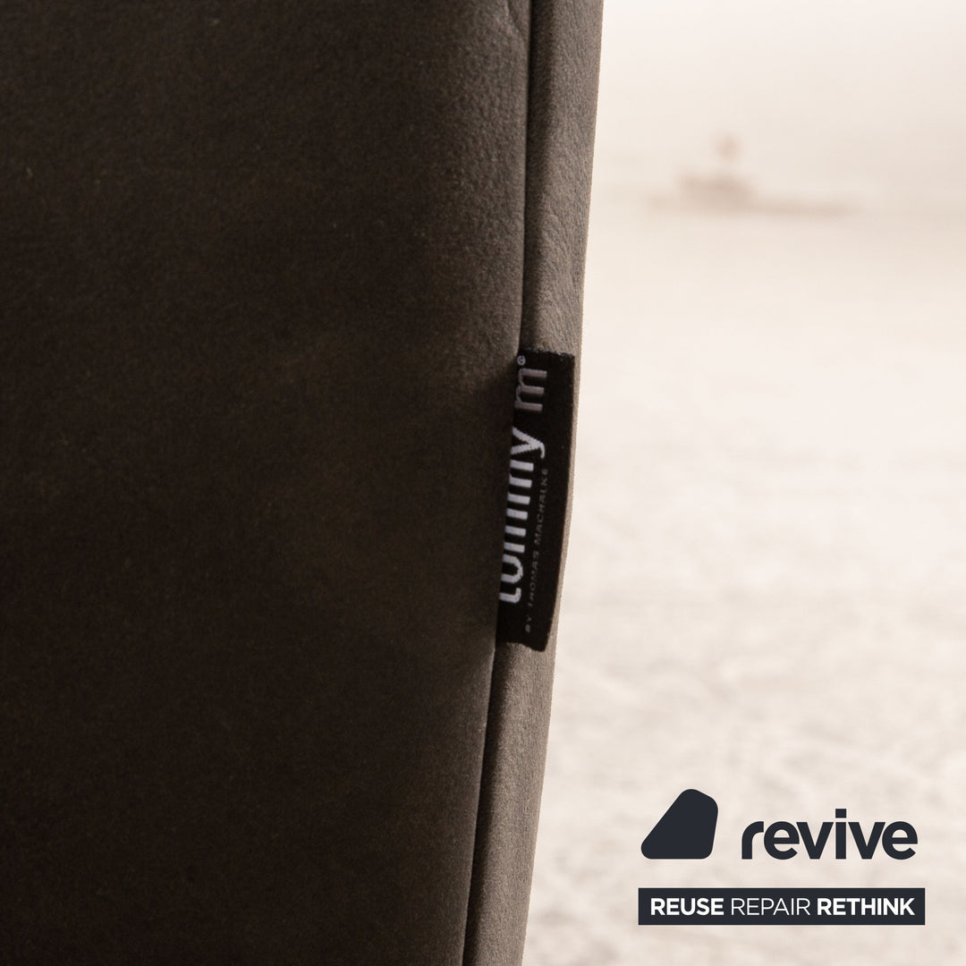 Tommy M by Machalke St. Barth leather sofa gray dark gray corner sofa couch recamier left