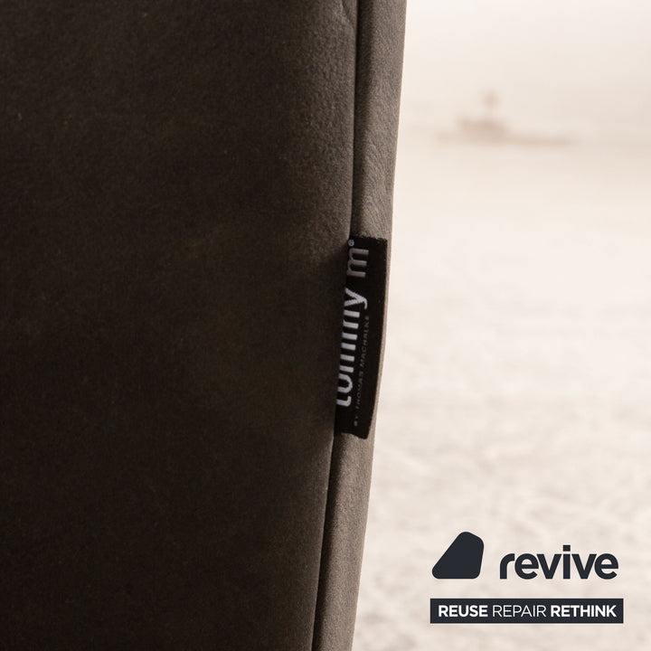 Tommy M by Machalke St. Barth leather sofa gray dark gray corner sofa couch recamier left