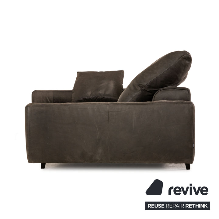 Tommy M by Machalke St. Barth leather sofa gray dark gray corner sofa couch recamier left