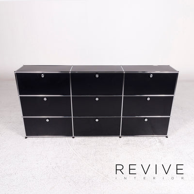 USM Haller Metall Chrom Sideboard Schwarz Büro Schrank #10125