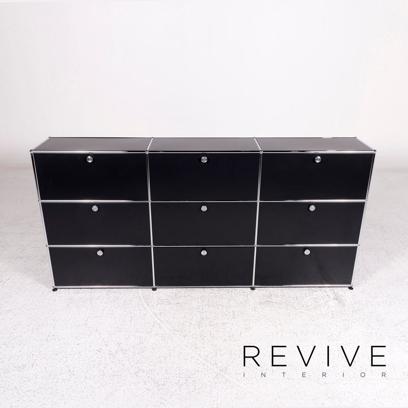 USM Haller Metall Chrom Sideboard Schwarz Büro Schrank 