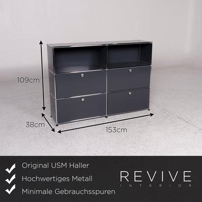 USM Haller Designer Metall Sideboard Regal Grau 4 Schubladen Set #10122