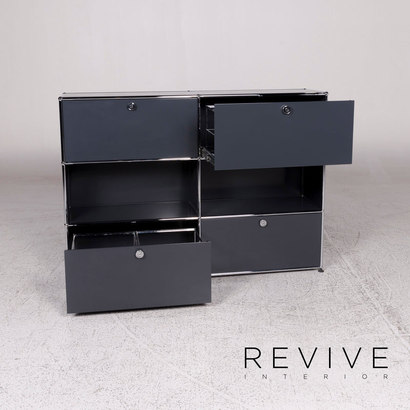 USM Haller Designer Metall Sideboard Regal Grau 4 Schubladen Set 