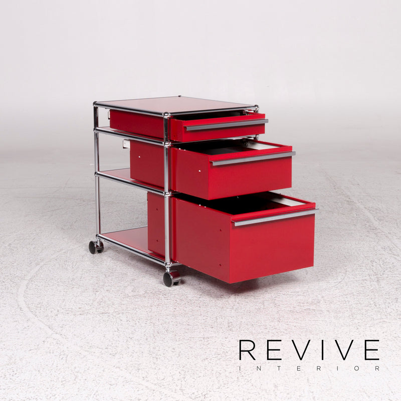 USM Haller Metall Regal Sideboard Rollcontainer 3 Schubladen Rot 