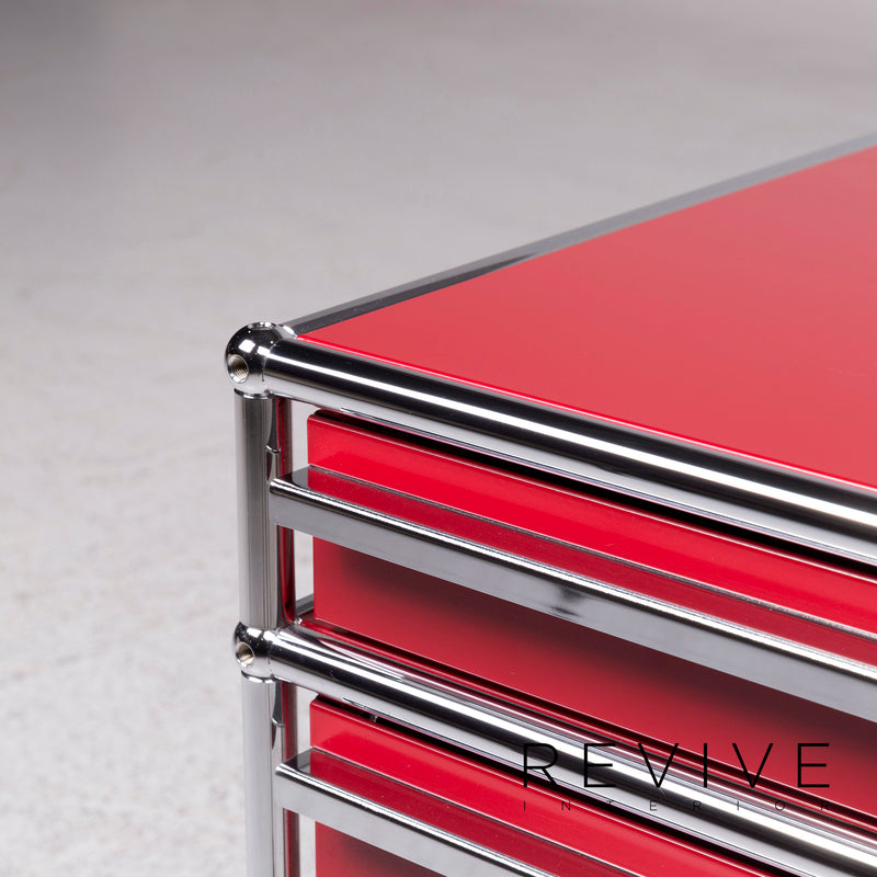 USM Haller Metall Regal Sideboard Rollcontainer 3 Schubladen Rot 