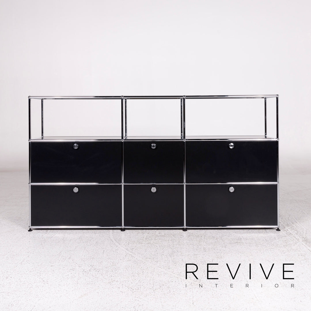 büro aufbewahrung regal USM Sideboard Haller Schwarz Metall - 2. Hand