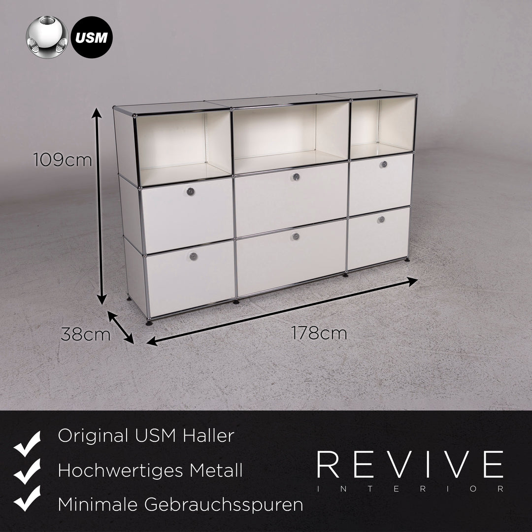 USM Sideboard Haller Weiß Chrom