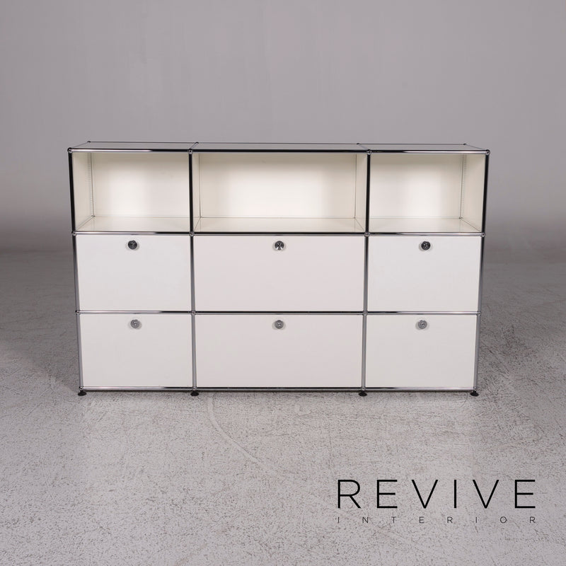 USM Haller Metall Weiß Sideboard Regal Chrom Büro Aufbewahrung 