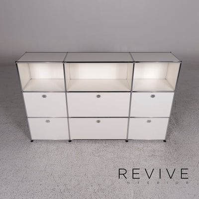 USM Haller Metall Weiß Sideboard Regal Chrom Büro Aufbewahrung #10127