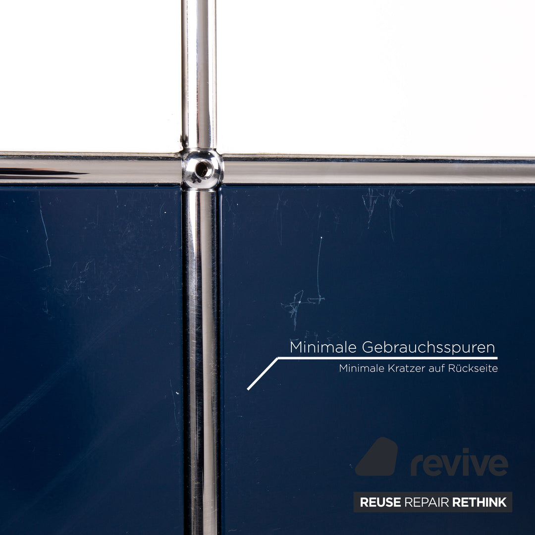 USM Haller Metall Glas Regal Blau Weiß Sideboard Büromöbel #14519