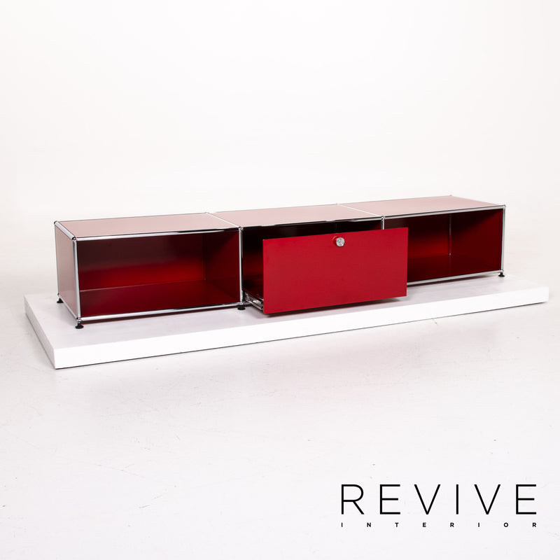 USM Haller Metall Lowboard Rot Sideboard TV Board Büromöbel 