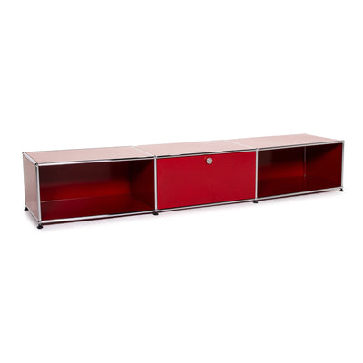 USM Haller Metall Lowboard Rot Sideboard TV Board Büromöbel #12536