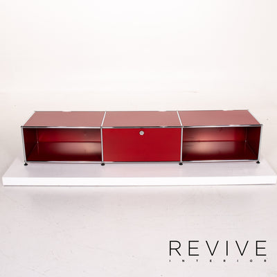 USM Haller Metall Lowboard Rot Sideboard TV Board Büromöbel #12536