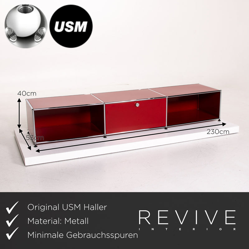 USM Haller Metall Lowboard Rot Sideboard TV Board Büromöbel 