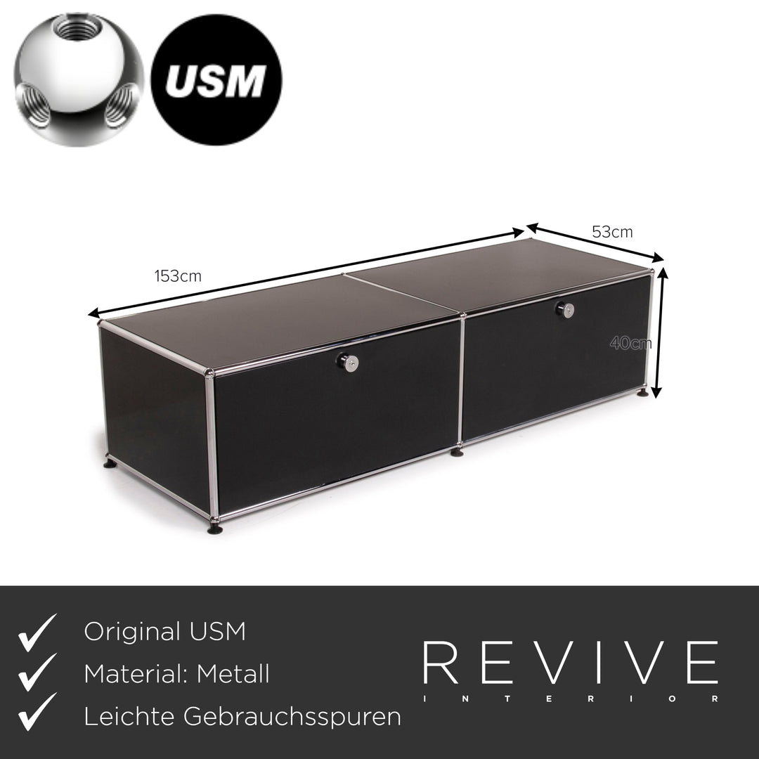 USM Haller Metall Lowboard Schwarz Büromöbel Modular Sideboard