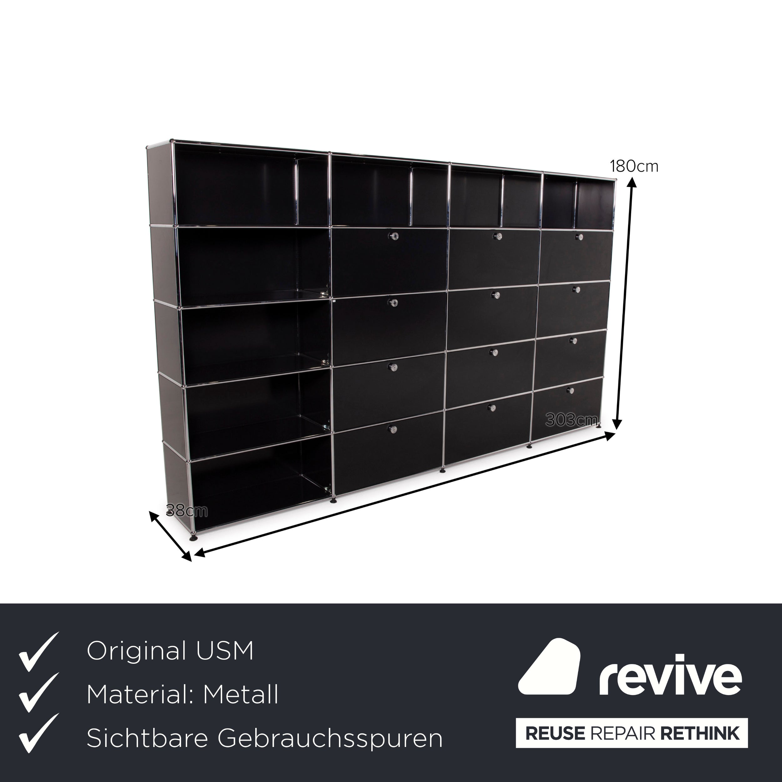 USM Sideboard Haller Schwarz Metall - 2. Hand - Revive.de