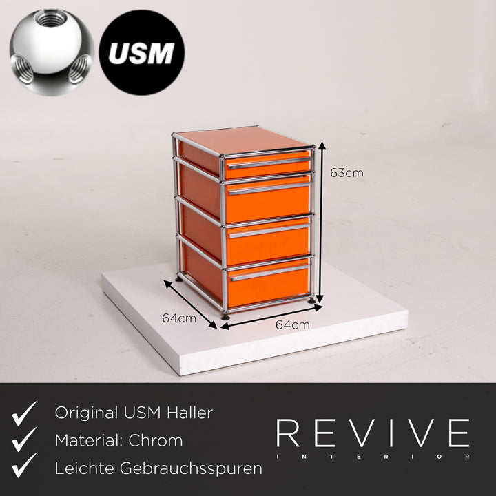 USM Haller Metall Sideboard Garnitur Orange Container Chrom Büro #14187