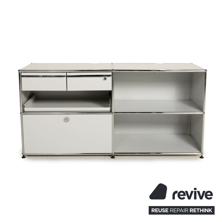 USM Haller metal sideboard gray light gray 2x2 incl. drawers shelf office furniture