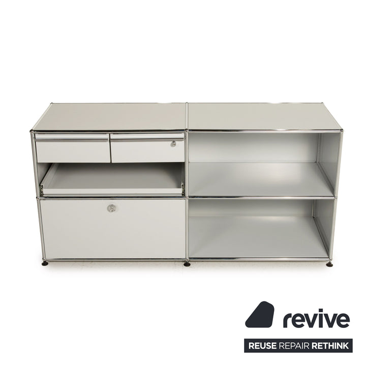 USM Haller metal sideboard gray light gray 2x2 incl. drawers shelf office furniture