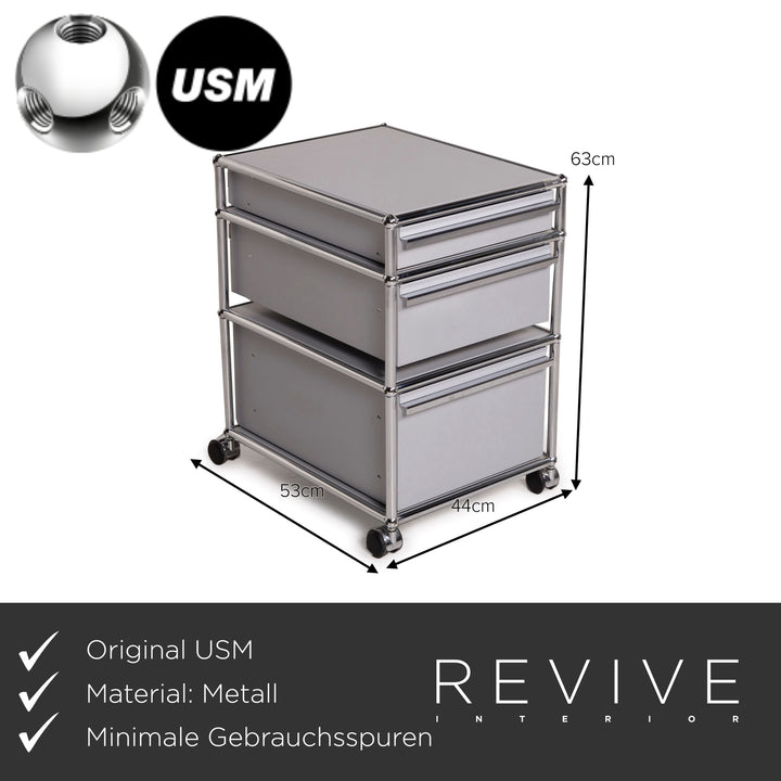 USM Haller metal sideboard gray roll container drawer compartment chrome office