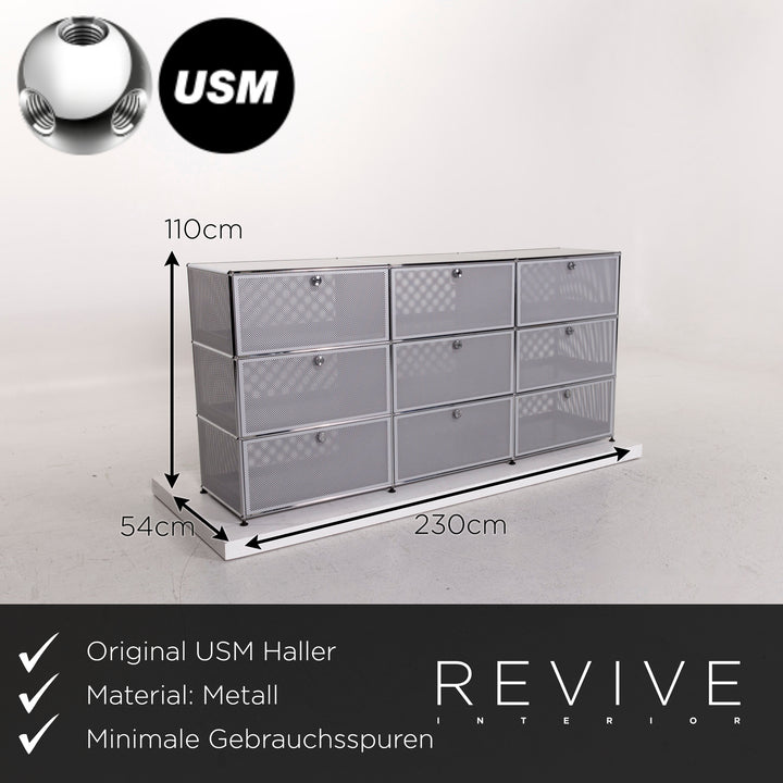 USM Haller Metall Sideboard Grau Silber Büro #12075