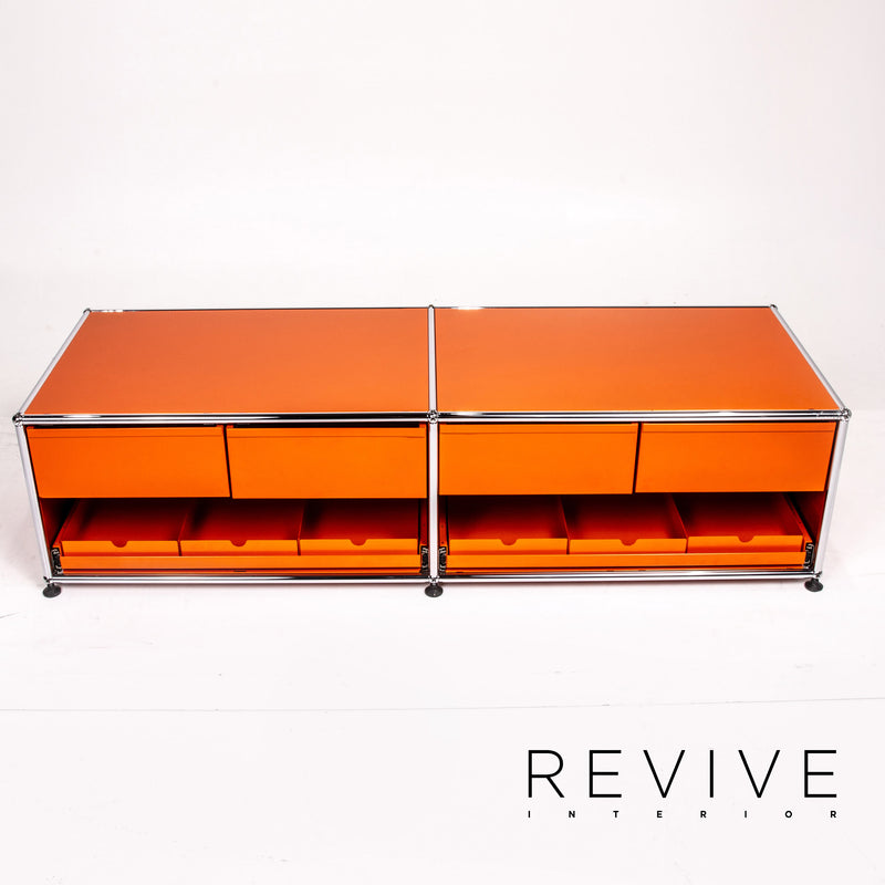 USM Haller Metall Sideboard Orange Büromöbel Lowboard Modular 