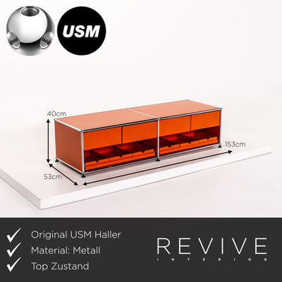 USM Haller Metall Sideboard Orange Büromöbel Lowboard Modular #12532