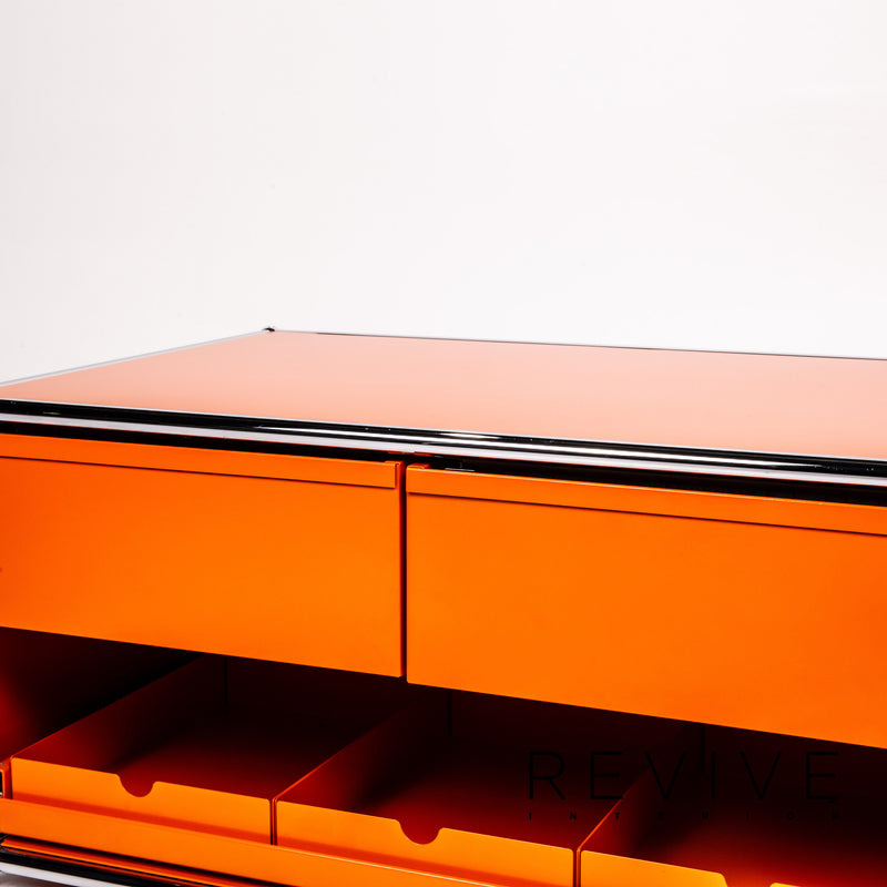 USM Haller Metall Sideboard Orange Büromöbel Lowboard Modular 
