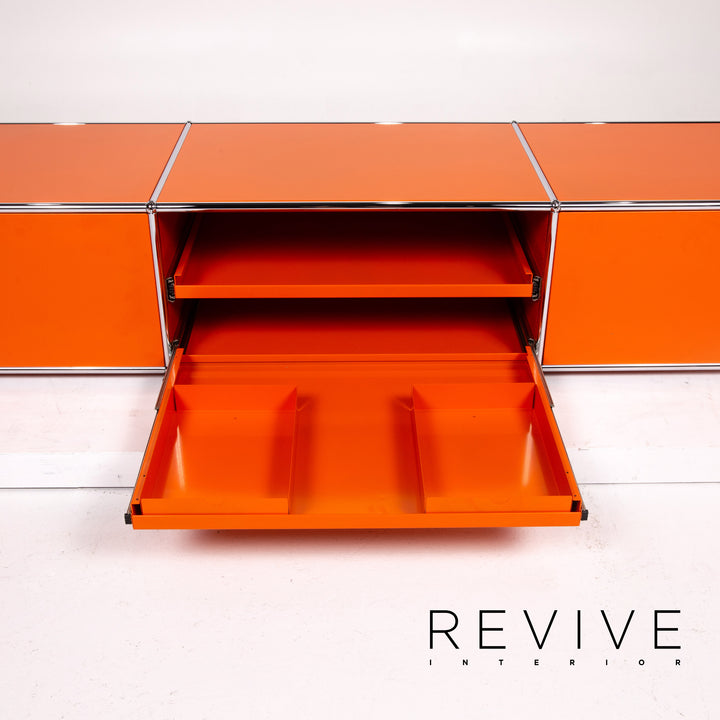 USM Haller Metal Sideboard Orange Office Furniture Shelf Modular #12531