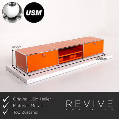 USM Haller Metall Sideboard Orange Büromöbel Regal Modular #12531