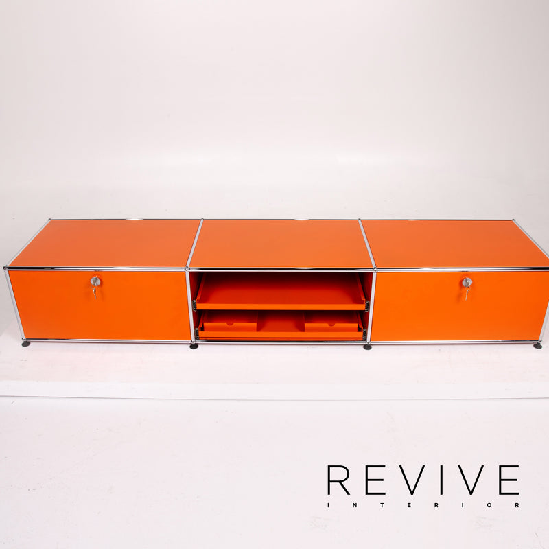 USM Haller Metall Sideboard Orange Büromöbel Regal Modular 