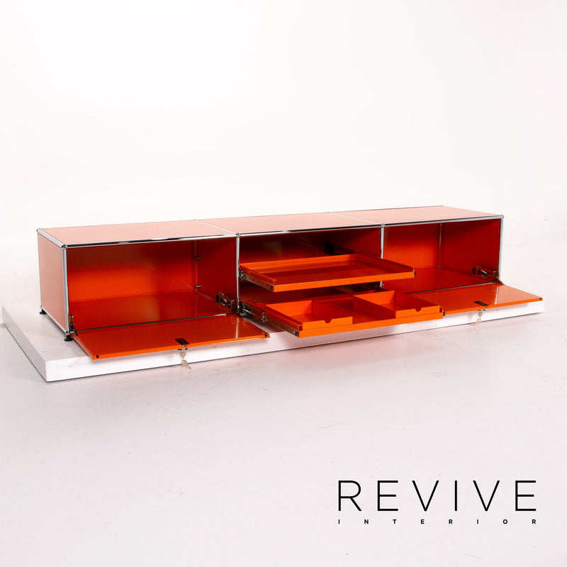 USM Haller Metall Sideboard Orange Büromöbel Regal Modular 