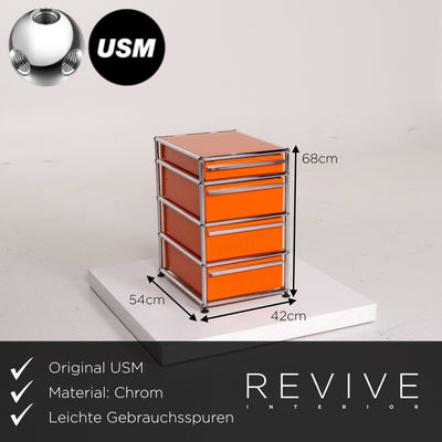 USM Haller Metall Sideboard Orange Container Chrom Büro #12285
