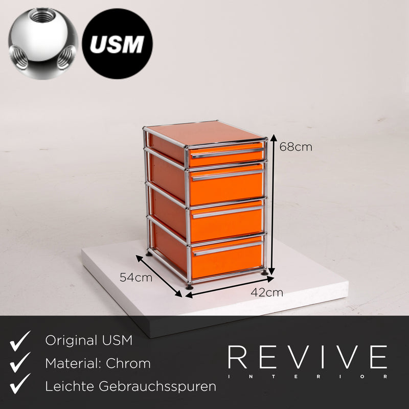 USM Haller Metall Sideboard Orange Container Chrom Büro 