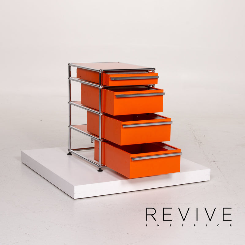 USM Haller Metall Sideboard Orange Container Chrom Büro 